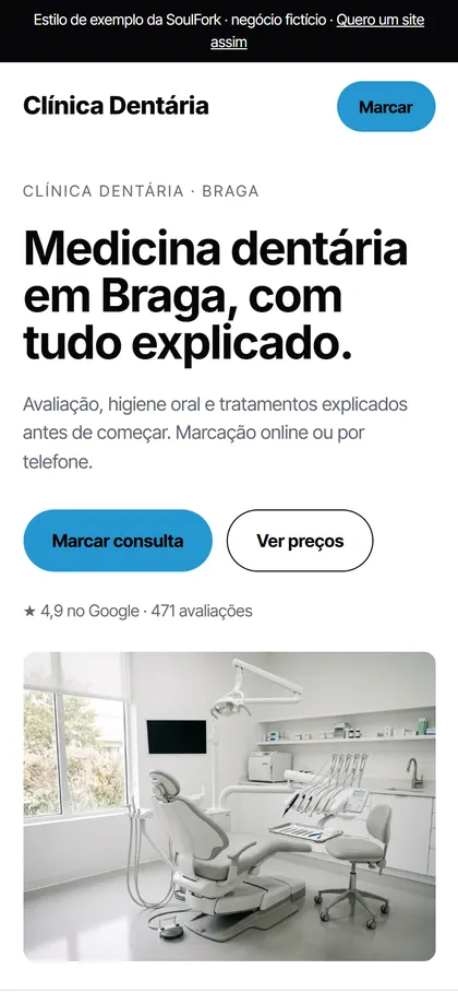 Estilo Céu clínico no telemóvel