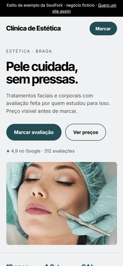 Estilo Clínico e fresco no telemóvel